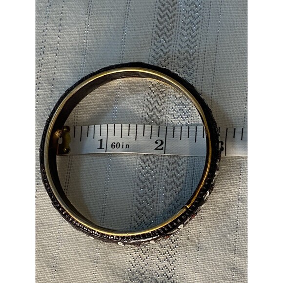 Vintage India Beaded black bangle bracelet - Picture 3 of 6